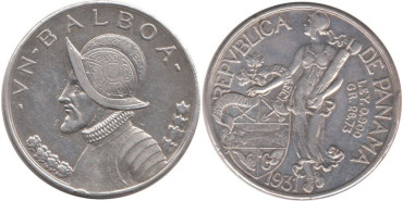 PANAMA - K-013 - 1  BALBOA 1931 , MBC+  plata