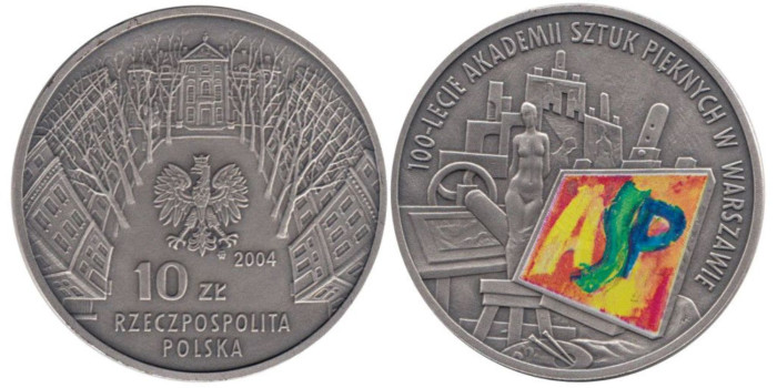 POLONIA - K-510 - 10 ZLOTYCH 2004 , Proof  plata