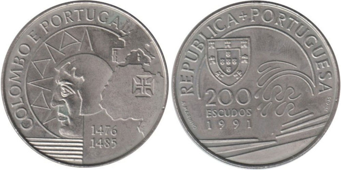 PORTUGAL - K-658 - 200 ESCUDOS 1991 ,SC