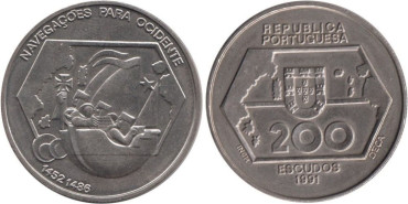 PORTUGAL - K-659 - 200 ESCUDOS 1991 ,SC