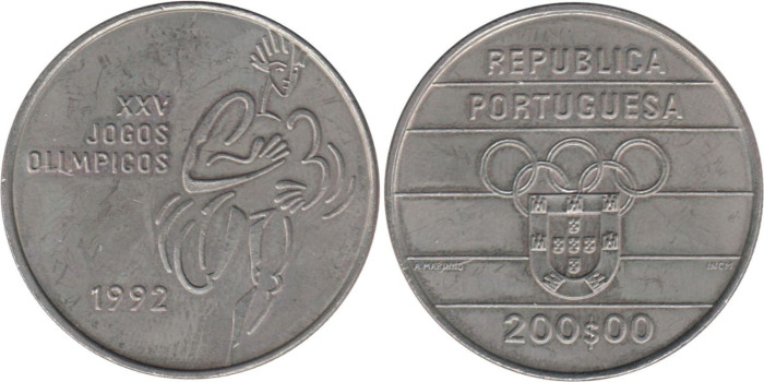 PORTUGAL - K-662 - 200 ESCUDOS 1992 ,SC