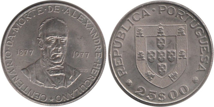 PORTUGAL - K-608 - 25 ESCUDOS 1977 ,SC