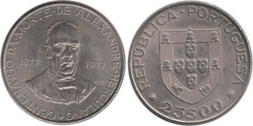 PORTUGAL - K-608 - 25 ESCUDOS 1977 ,SC