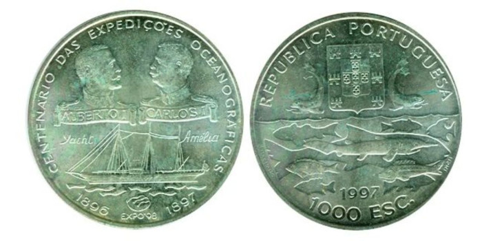 PORTUGAL - K-695 - 1000 ESCUDOS 1997 SC PLATA