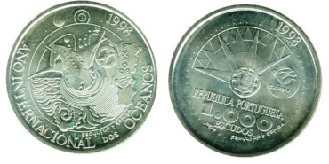 PORTUGAL - K-707 - 1000 ESCUDOS 1998 SC PLATA
