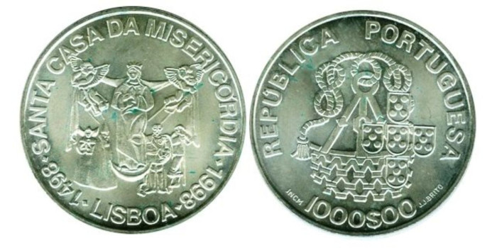 PORTUGAL - K-708 - 1000 ESCUDOS 1998 SC PLATA