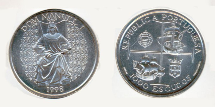 PORTUGAL - K-713 - 1000 ESCUDOS 1998 SC PLATA