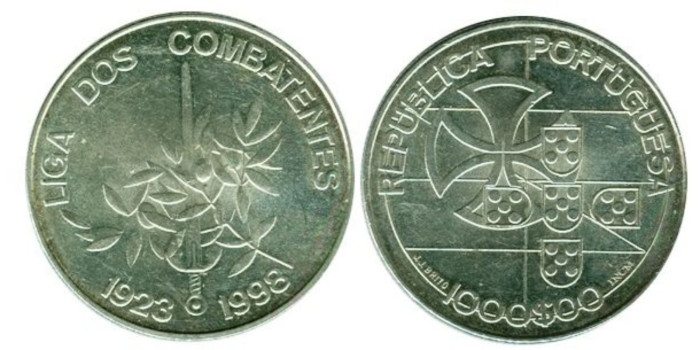 PORTUGAL - K-714 - 1000 ESCUDOS 1998 SC PLATA