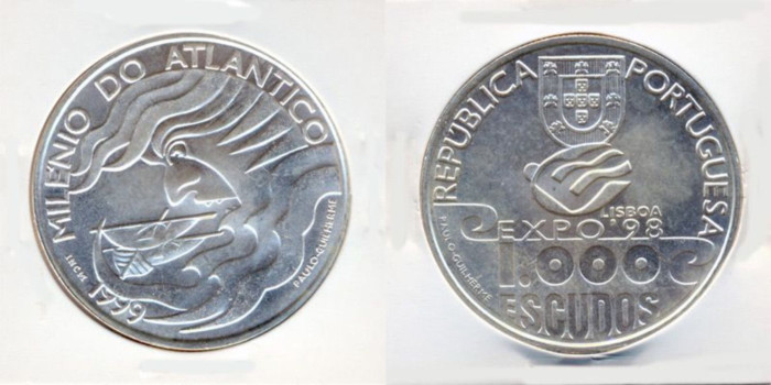 PORTUGAL - K-721 - 1000 ESCUDOS 1999 SC PLATA