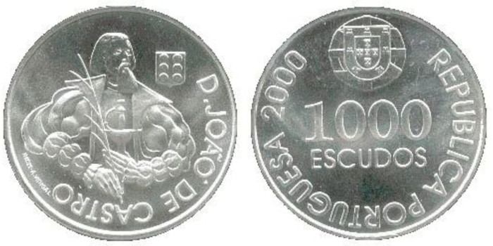 PORTUGAL - K-732 - 1000 ESCUDOS 2000 SC PLATA