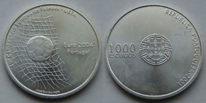 PORTUGAL - K-734 - 1000 ESCUDOS 2001 SC PLATA