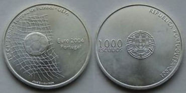 PORTUGAL - K-734 - 1000 ESCUDOS 2001 SC PLATA