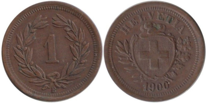 SUIZA - K-003 - 1 RAPPEN 1906 . EBC+