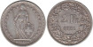 SUIZA - K-021 - 2 FRANCOS 1921 , MBC  plata