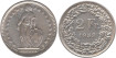 SWITZERLAND - K-021 - 2 FRANCS 1958 , EBC silver