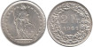 SUIZA - K-021 - 2 FRANCOS 1961 , SC  plata