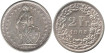SUIZA - K-021 - 2 FRANCOS 1965 , SC  plata