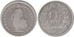 SWITZERLAND - K-024 - 1 FRANCO 1876 , RC silver
