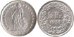 SUIZA - K-023 - 1/2 FRANCO 1928 , SC  plata