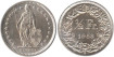 SUIZA - K-023 - 1/2 FRANCO 1958 , SC  plata