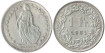 SWITZERLAND - K-024 - 1 FRANCO 1962 , EBC+ silver