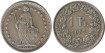 SUIZA - K-024 - 1 FRANCO 1957 , EBC plata