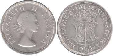 SURAFRICA - K-051 - 2 1/2 SHILLING 1956 , MBC  plata