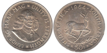 SURAFRICA - K-062 - 50 CENTvos 1963 , SC  plata