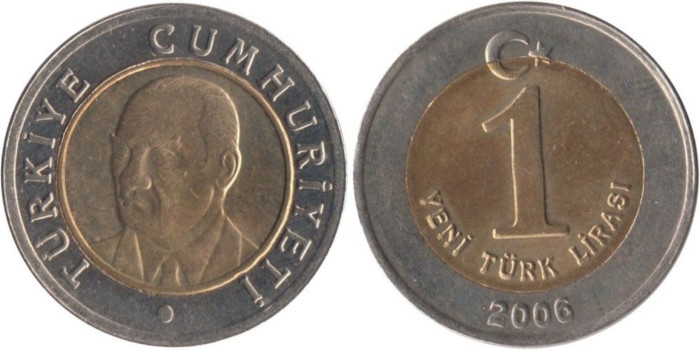 TURKIA - K-1169 - 1 LIRA 2006 , SC