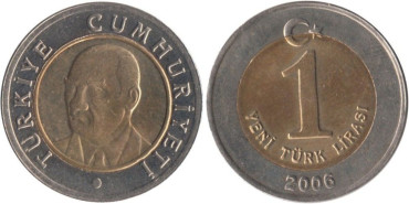 TURKIA - K-1169 - 1 LIRA 2006 , SC