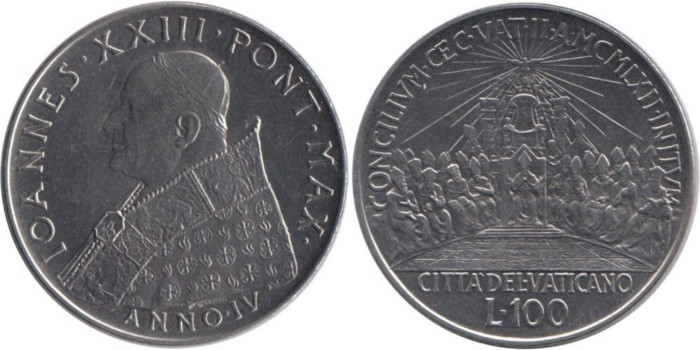 VATICANO - K-065 100 LIRAS 1962, SC