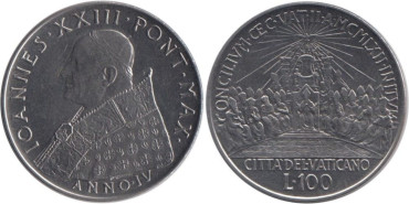 VATICANO - K-065 100 LIRAS 1962, SC