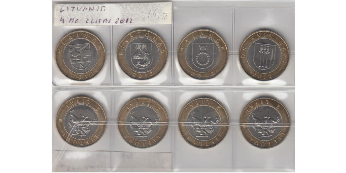 LITHUANIA - 4 monedas de 2 lita 2012
