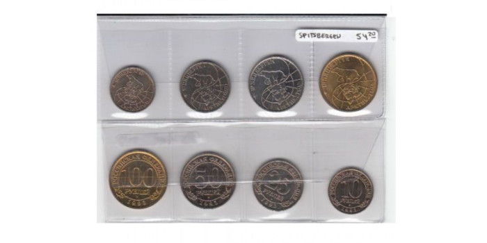 SPITSBERGEN - 10,25,50,100 rublos 1993 Sin Circular