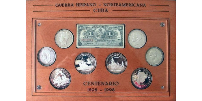 Estuche monedas CENT. GUERRA HISPANO-AMERICANA - PLATA 