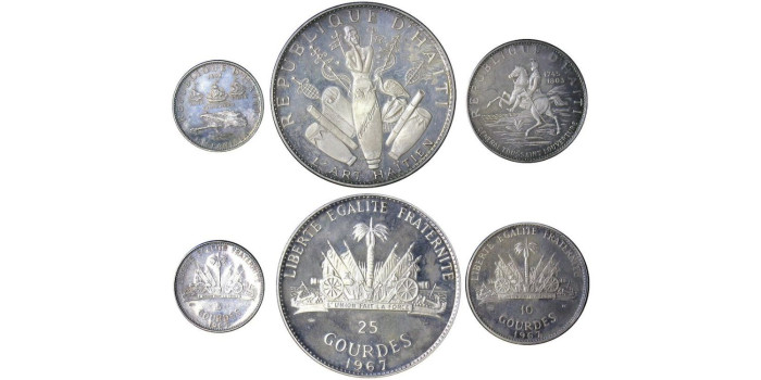 HAITI - K-064-65-67 - 5, 10 Y 50 GOURDES 1970  PROOF