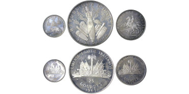 HAITI - K-064-65-67 - 5, 10 Y 50 GOURDES 1970  PROOF