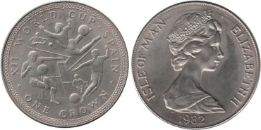 ISLA DE MAN - K-100 - 1 CROWN 1982 , SC CON BALON