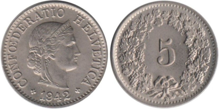 SUIZA - K-026 - 5 RAPPEN 1942 SC