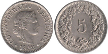 SUIZA - K-026 - 5 RAPPEN 1942 SC