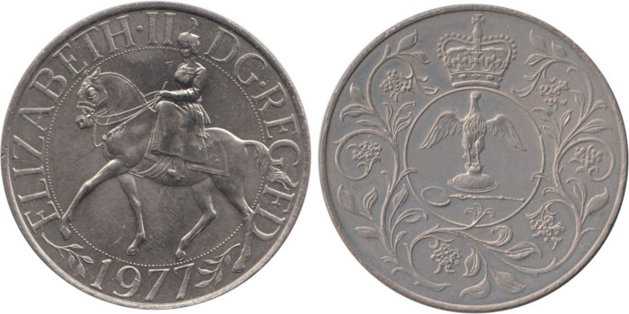 GRAN BRETAÑA - K-0920- 25 PENCE 1977 , SC