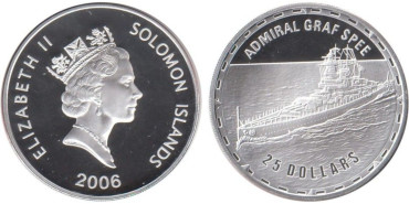 SOLOMON ISLANDS - K-149- 25 DOLLARS 2006. PROOF - PLATA