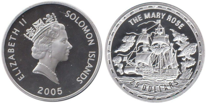 SOLOMON ISLANDS - K-144- 25 DOLLARS 2005. PROOF - PLATA
