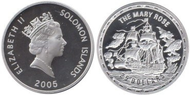 SOLOMON ISLANDS - K-144- 25 DOLLARS 2005. PROOF - PLATA