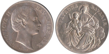 ALEMANIA ESTADOS - BAVARIA K-877- THALER 1868. SC -Plata