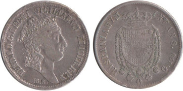 ITALIA - NAPOLES - FERNANDO I -K-281, 120 GRANA 1818 MBC-,  plata