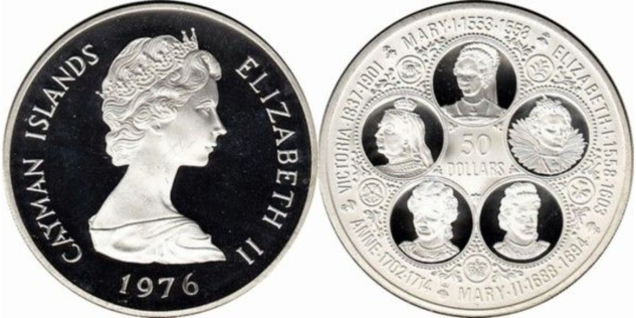 CAYMAN ISLANDS - K-012- 50 DOLLARS 1975. PROOF - PLATA
