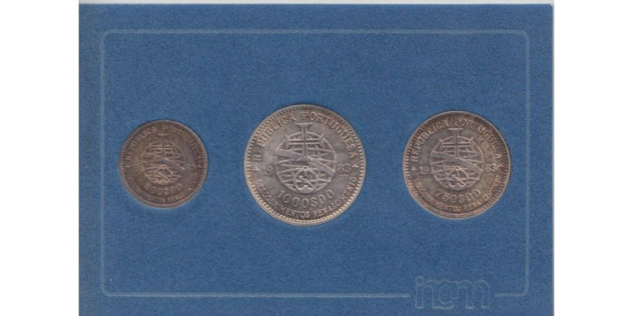 PORTUGAL - K-620/622 - 500, 750 Y 1000 ESCUDOS 1983 FDC -PLATA