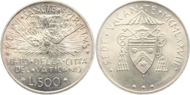 VATICANO - K-140 - 500 LIRAS 1978 -PLATA