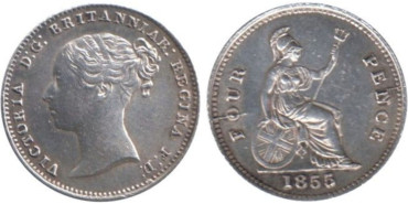 GRAN BRETAÑA - K-0731 - 4 Pence  1855 , EBC